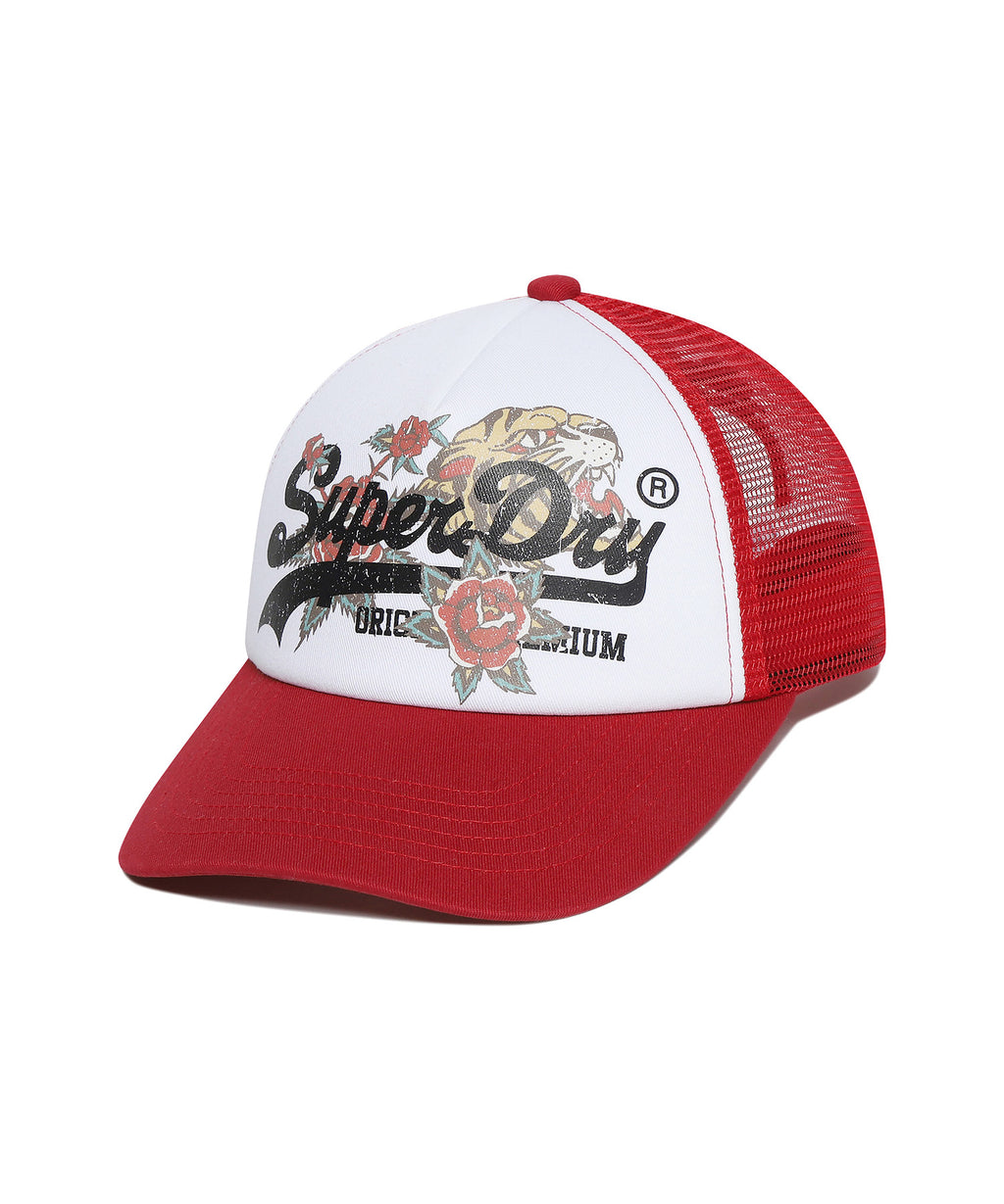 Tiger Mesh Trucker Ball Cap - Red