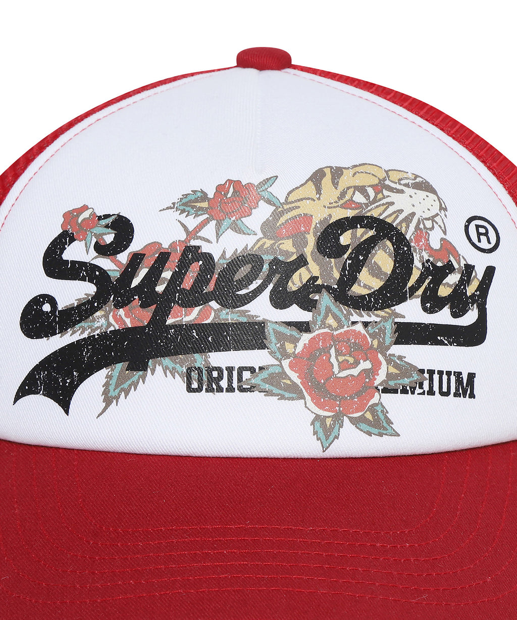 Tiger Mesh Trucker Ball Cap - Red