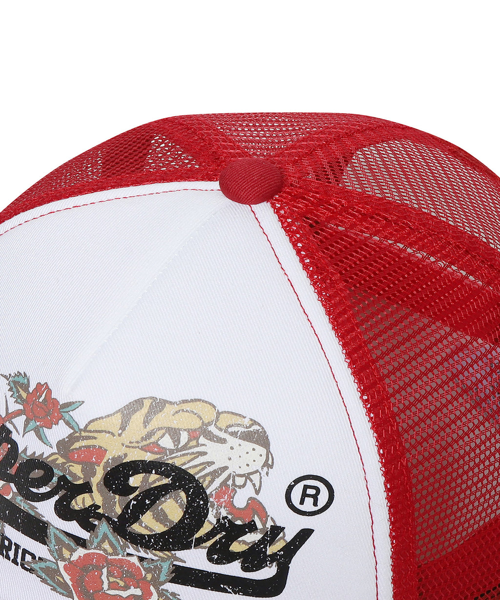 Tiger Mesh Trucker Ball Cap - Red