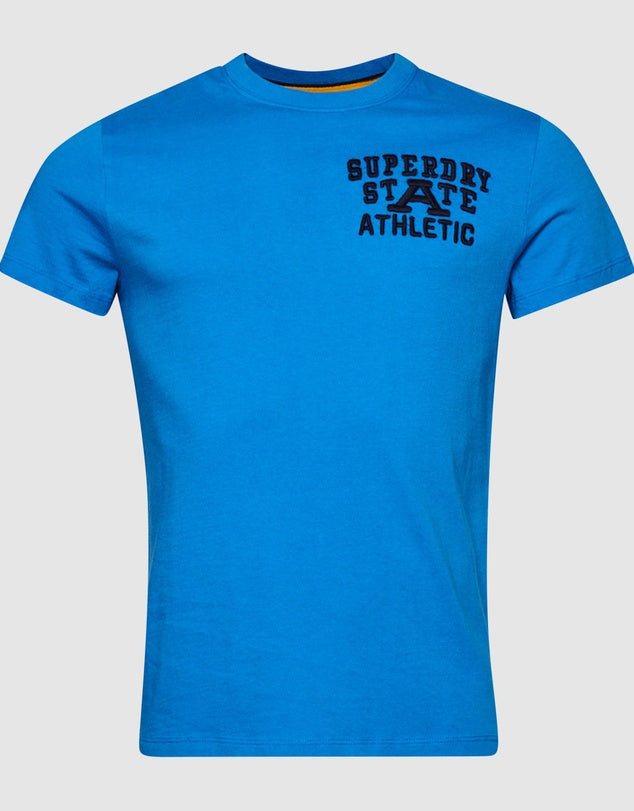 Embroidered Superstate Athletic Logo T-Shirt - Neptune Blue