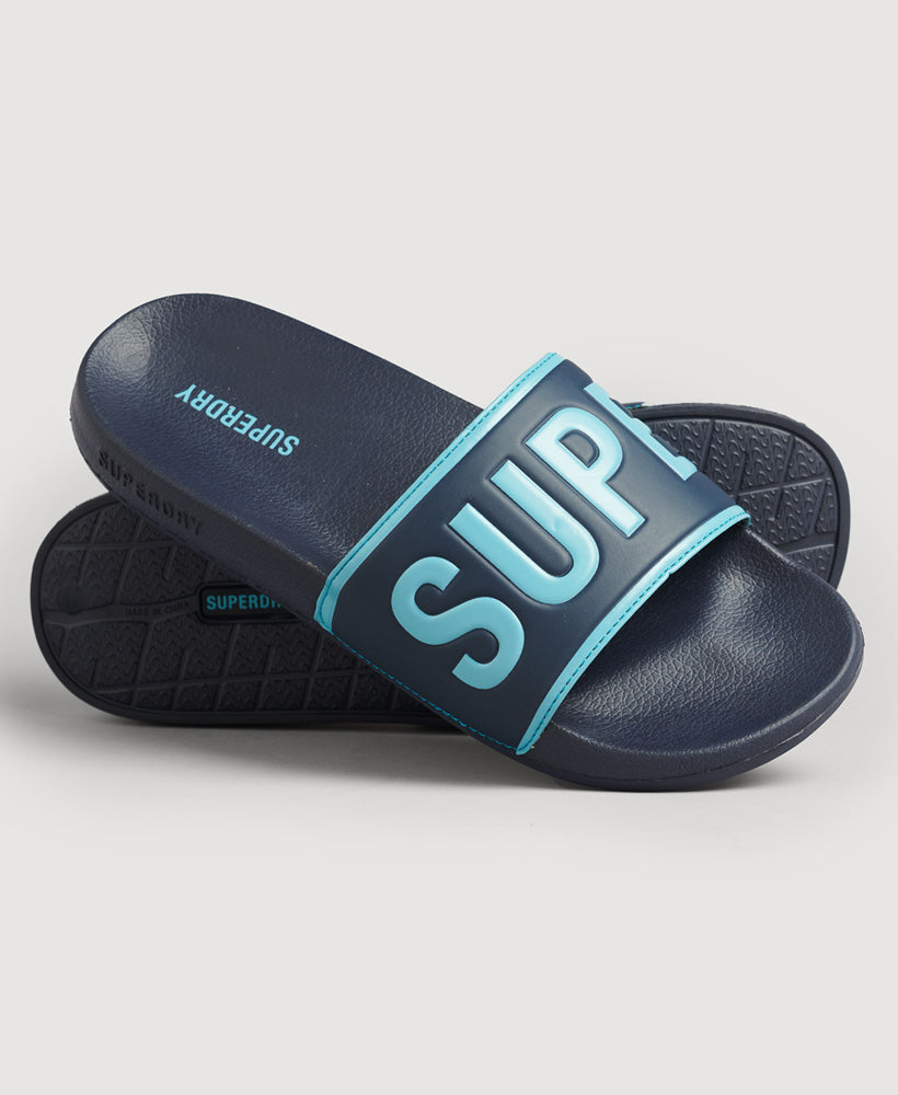 Core Pool Sliders - Deep Navy/Milky Blue