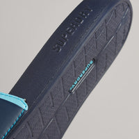 Core Pool Sliders - Deep Navy/Milky Blue