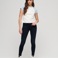 Organic Cotton Vintage Mid Rise Skinny Jeans - Viper Blue Black