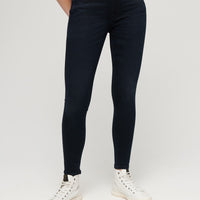 Organic Cotton Vintage Mid Rise Skinny Jeans - Viper Blue Black