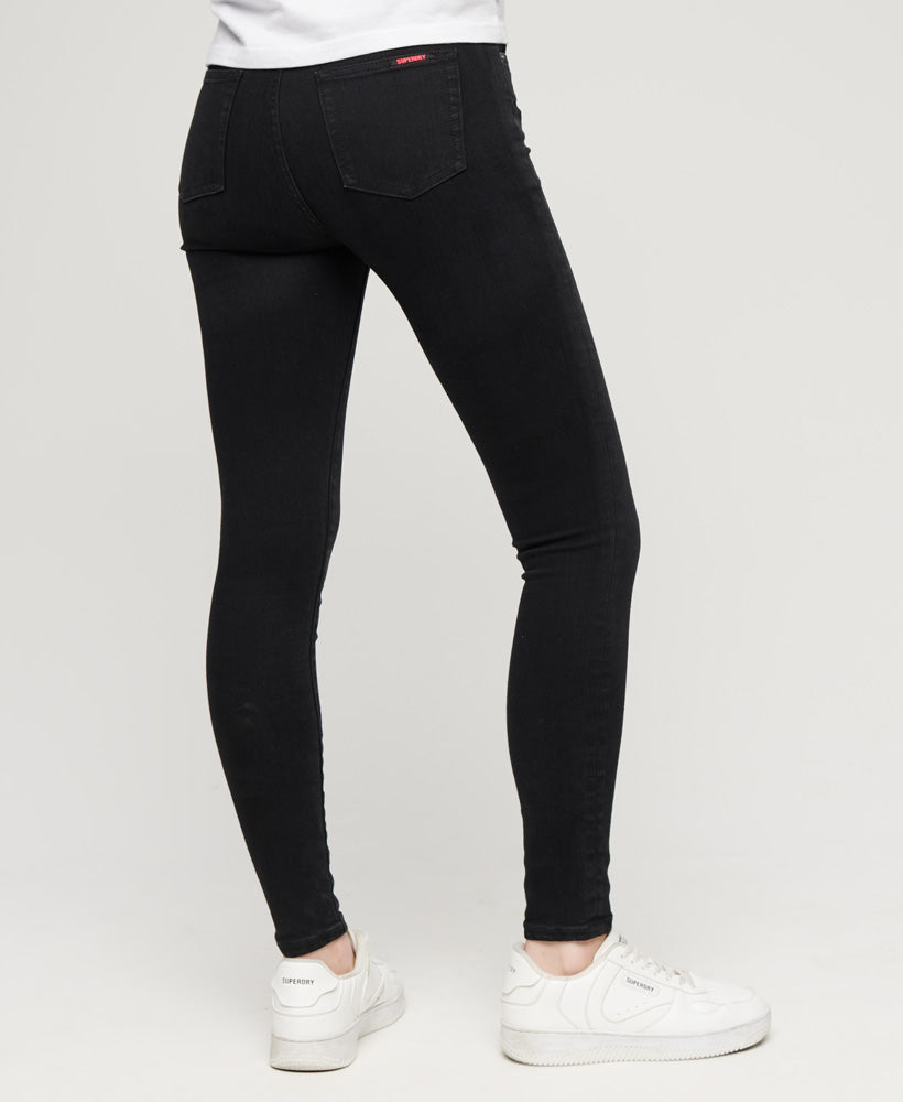Organic Cotton High Rise Skinny Denim Jeans - Black