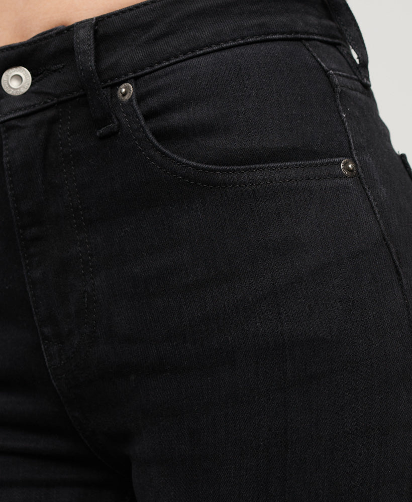 Organic Cotton High Rise Skinny Denim Jeans - Black