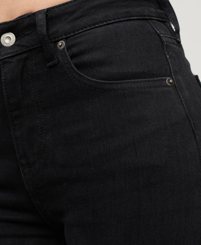 Organic Cotton High Rise Skinny Denim Jeans - Black
