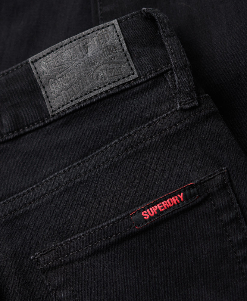 Organic Cotton High Rise Skinny Denim Jeans - Black