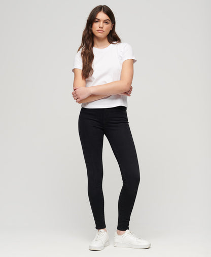 Organic Cotton High Rise Skinny Denim Jeans - Black