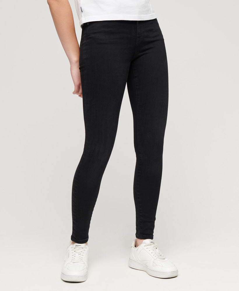 Organic Cotton High Rise Skinny Denim Jeans - Black