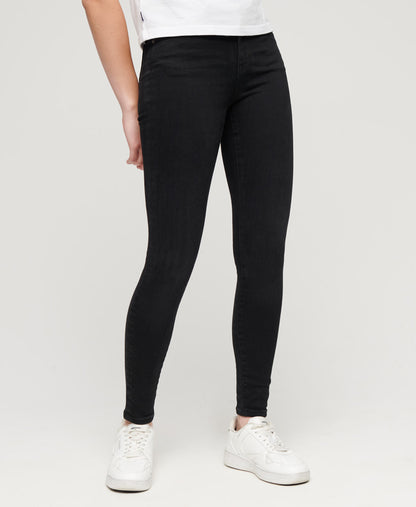 Organic Cotton High Rise Skinny Denim Jeans - Black