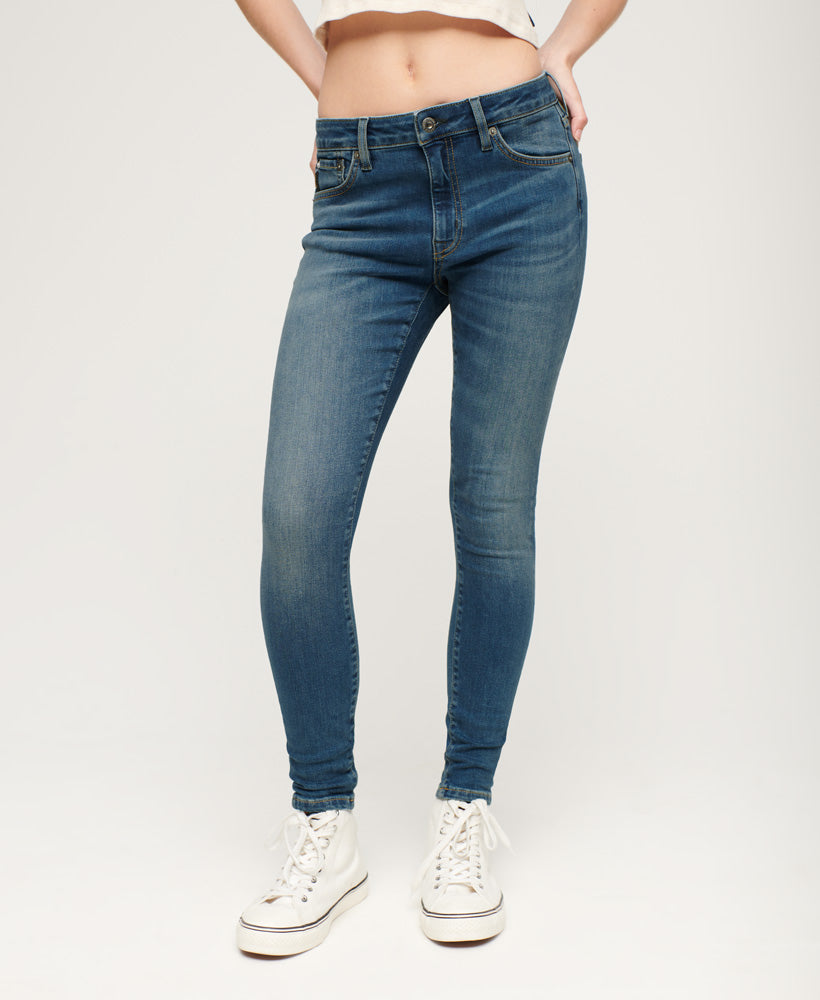 Organic Cotton Vintage Mid Rise Skinny Jeans - Fulton Vintage Blue