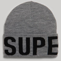 Branded Knitted Beanie - Silver