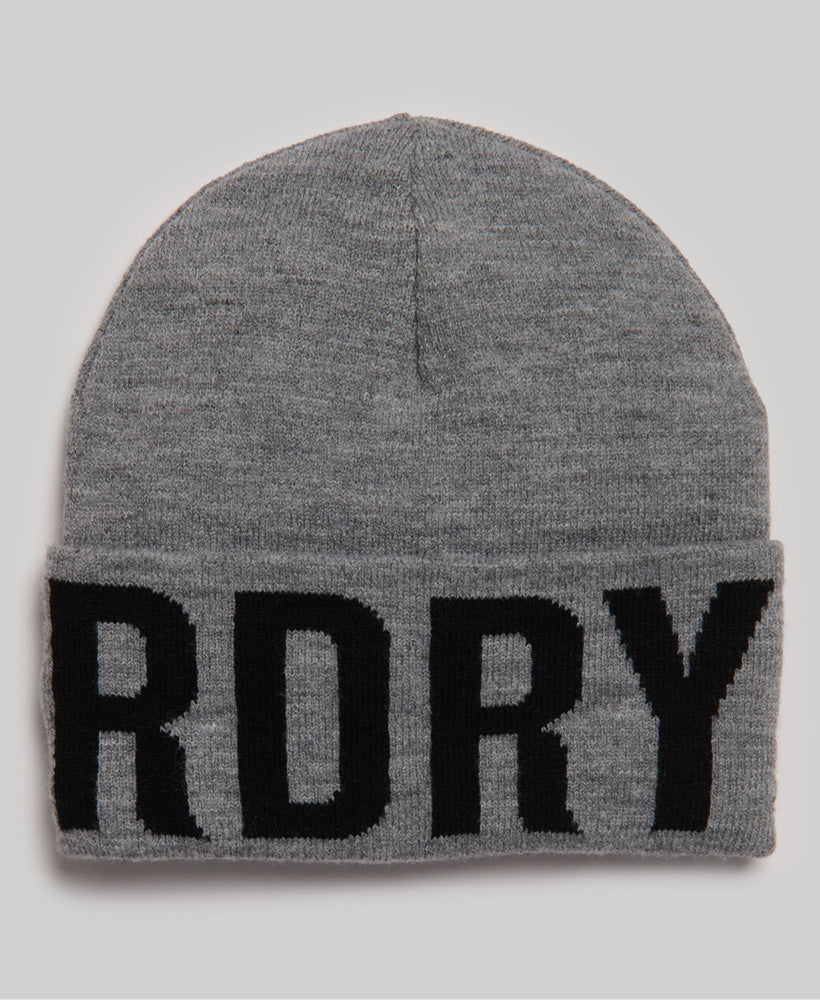 Branded Knitted Beanie - Silver