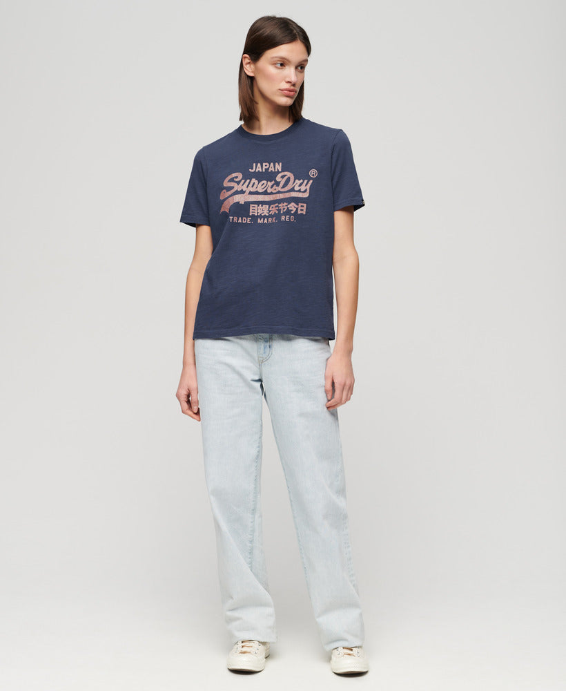 Metallic Vl Relaxed T Shirt - Lauren Navy