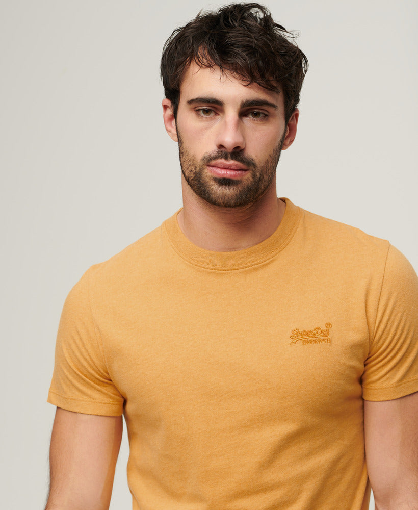 Organic Cotton Essential Logo T-Shirt - Ochre Yellow Marl