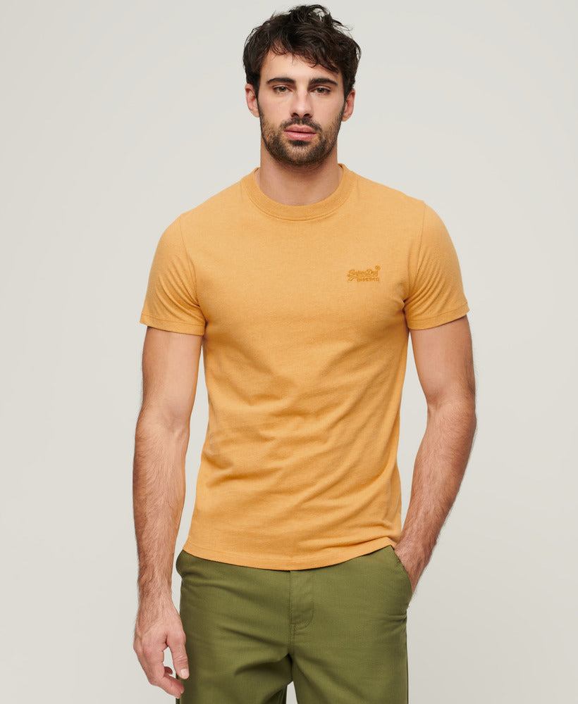 Organic Cotton Essential Logo T-Shirt - Ochre Yellow Marl