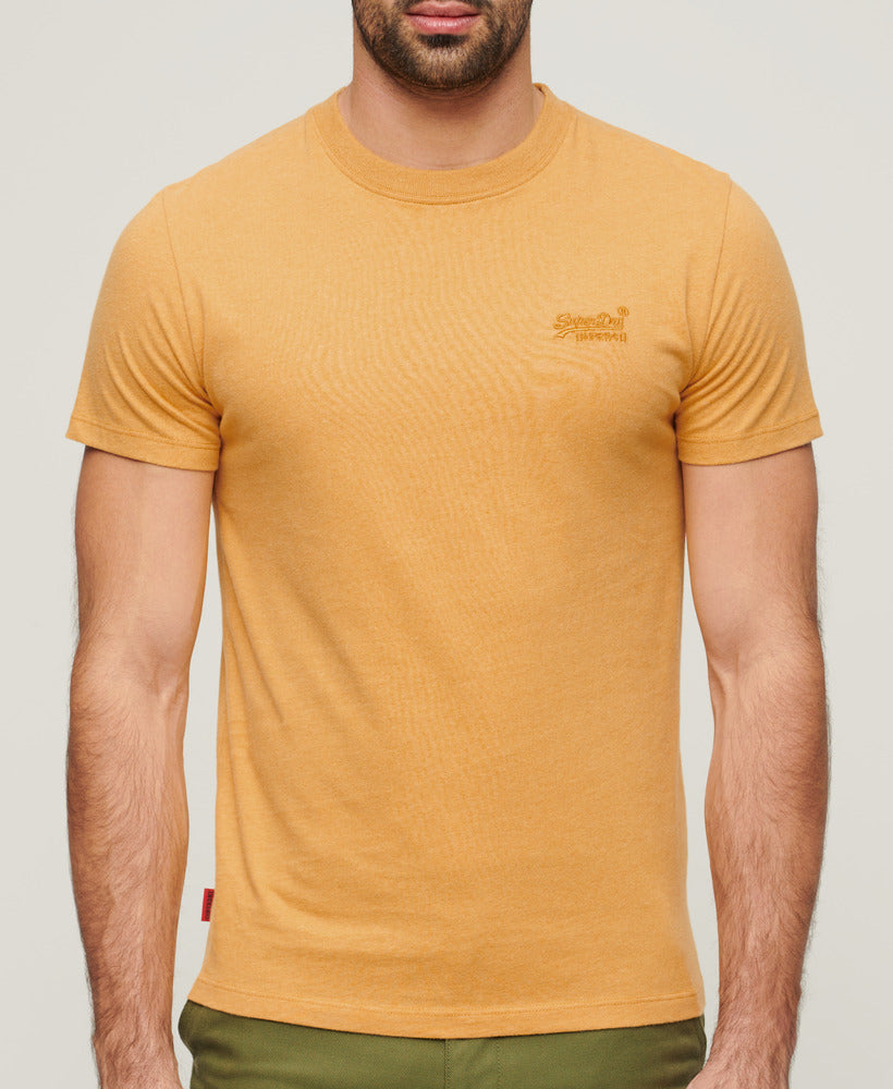 Organic Cotton Essential Logo T-Shirt - Ochre Yellow Marl