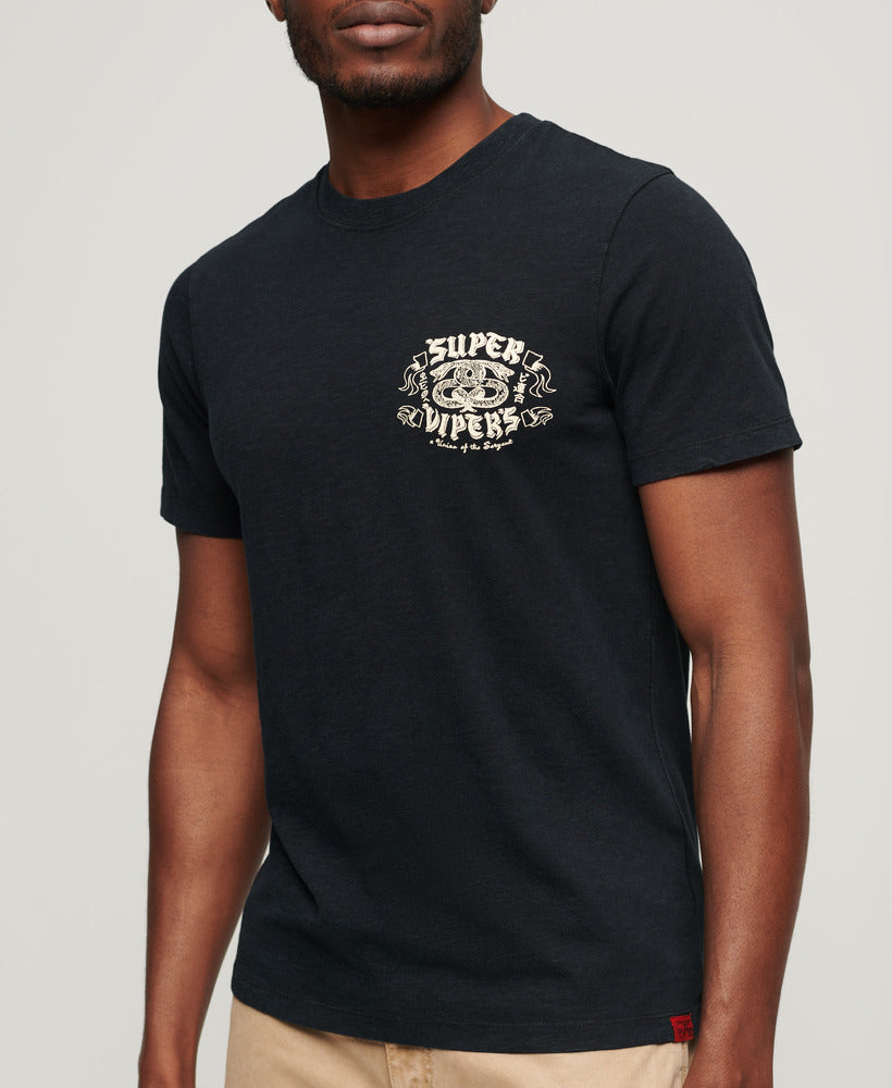 Retro Rocker Graphic T Shirt - Black