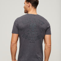 Retro Rocker Graphic T Shirt - Charcoal Grey