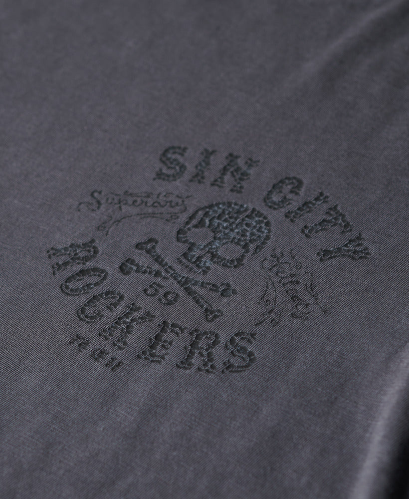 Retro Rocker Graphic T Shirt - Charcoal Grey