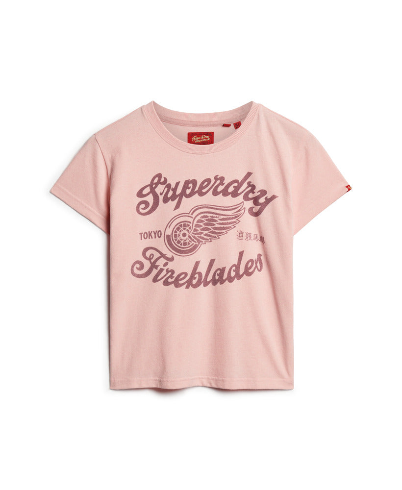 Acrhive Kiss Printed T-Shirt - Somon Pink Marl