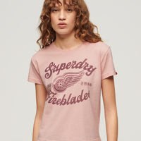 Acrhive Kiss Printed T-Shirt - Somon Pink Marl