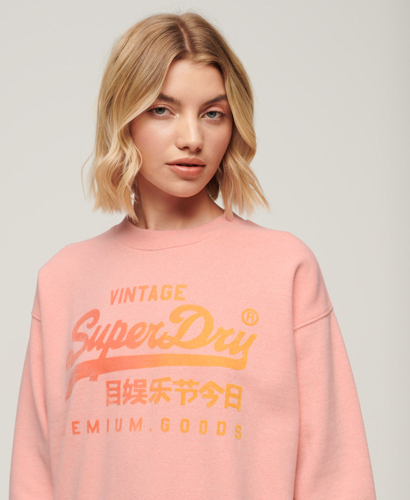 Tonal Loose Sweatshirt - Peach Pink Marl