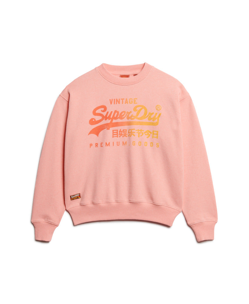 Tonal Loose Sweatshirt - Peach Pink Marl