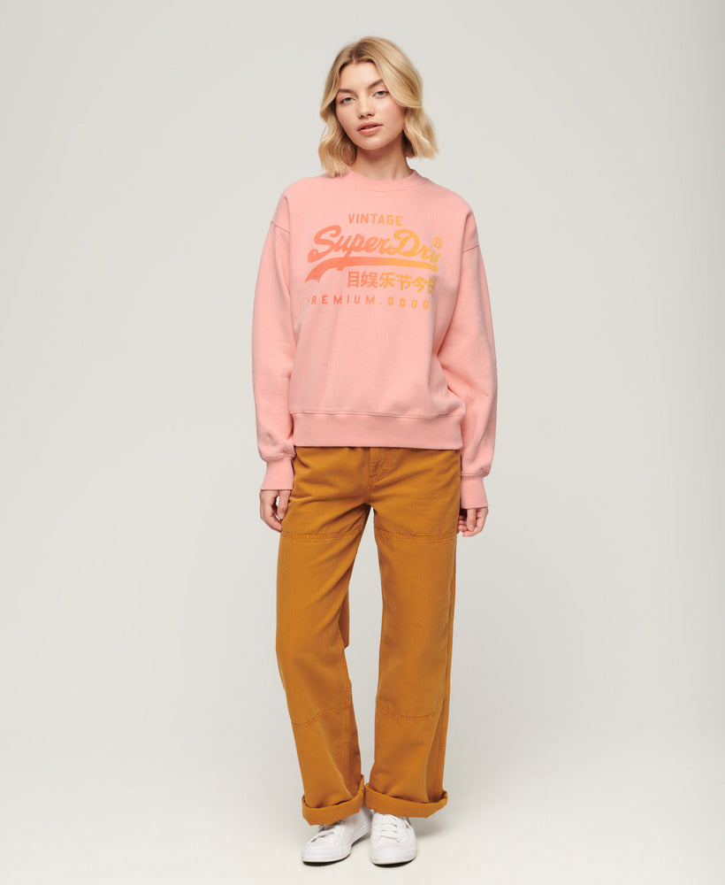 Tonal Loose Sweatshirt - Peach Pink Marl