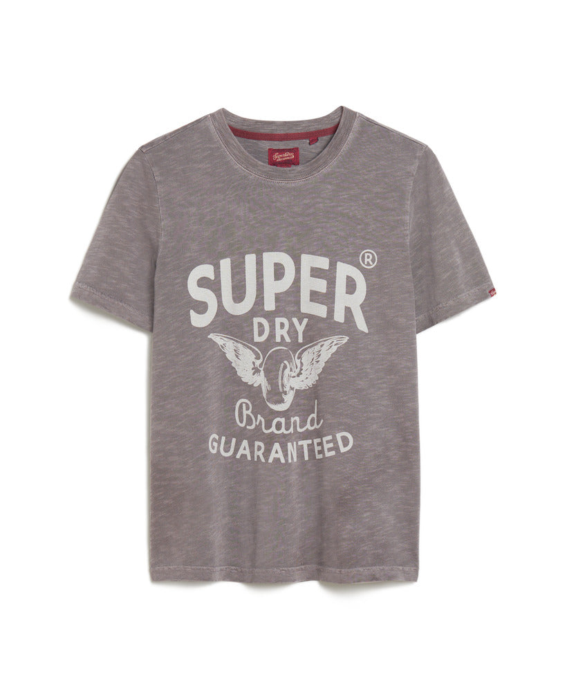 Archive Kiss Print Relaxed T-Shirt - Rock Dark Grey Slub