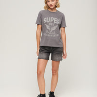 Archive Kiss Print Relaxed T-Shirt - Rock Dark Grey Slub