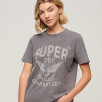 Archive Kiss Print Relaxed T-Shirt - Rock Dark Grey Slub