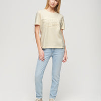 Embossed Relaxed T-Shirt - Rice White