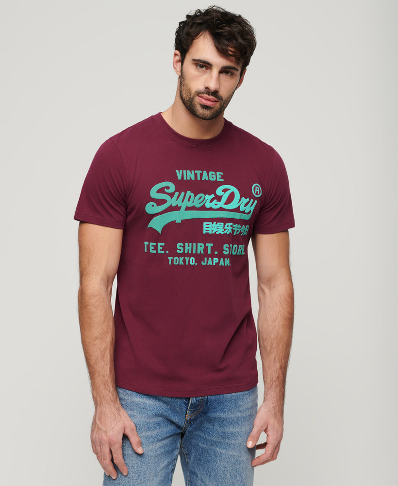 Neon Vintage Logo T-Shirt - Rich Berry Purple