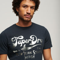 Metallic Workwear Graphic T-Shirt - Eclipse Navy Slub