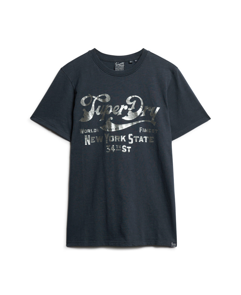 Metallic Workwear Graphic T-Shirt - Eclipse Navy Slub