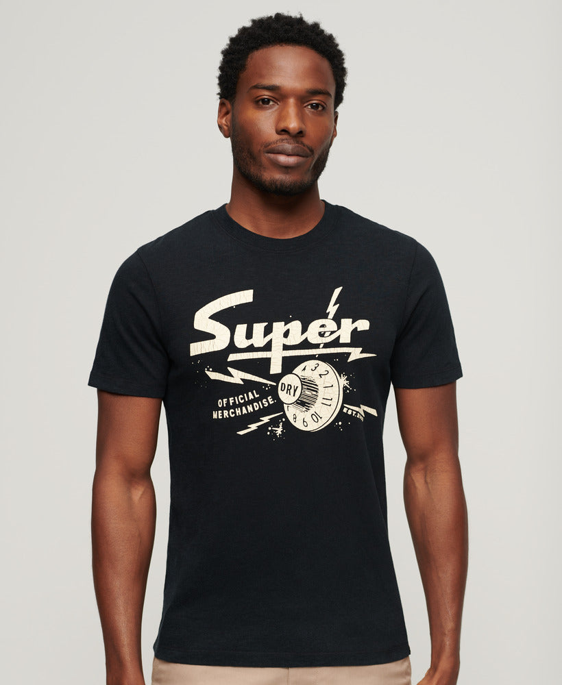 Retro Rocker Graphic T Shirt - Jet Black