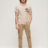 Workwear Flock Graphic T-Shirt - Lavin Beige Marl