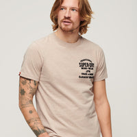 Workwear Flock Graphic T-Shirt - Lavin Beige Marl