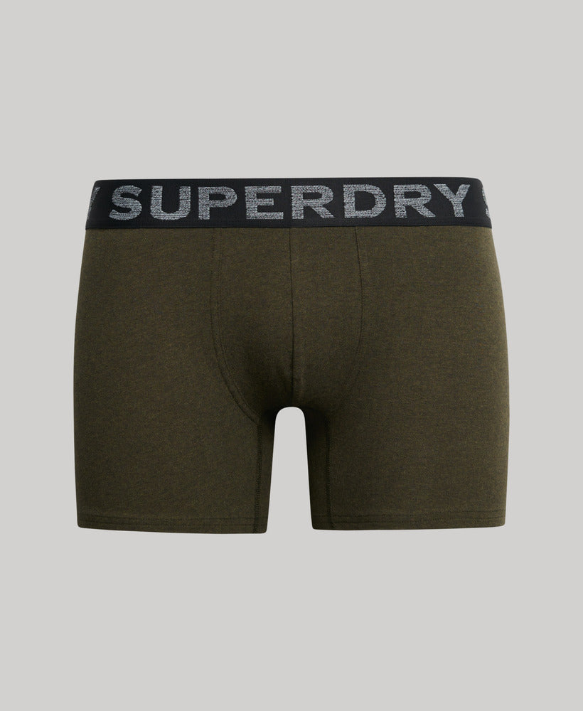 Organic Cotton Boxer Double Pack - Winter Khaki Grit