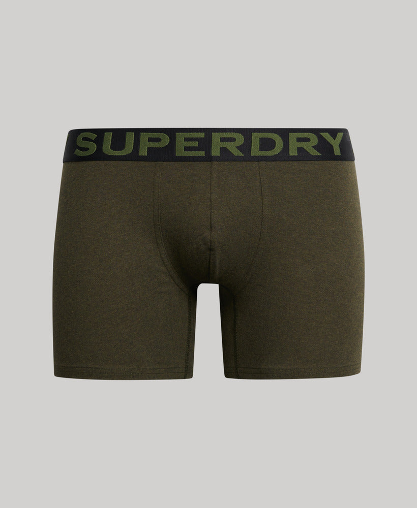 Organic Cotton Boxer Double Pack - Winter Khaki Grit