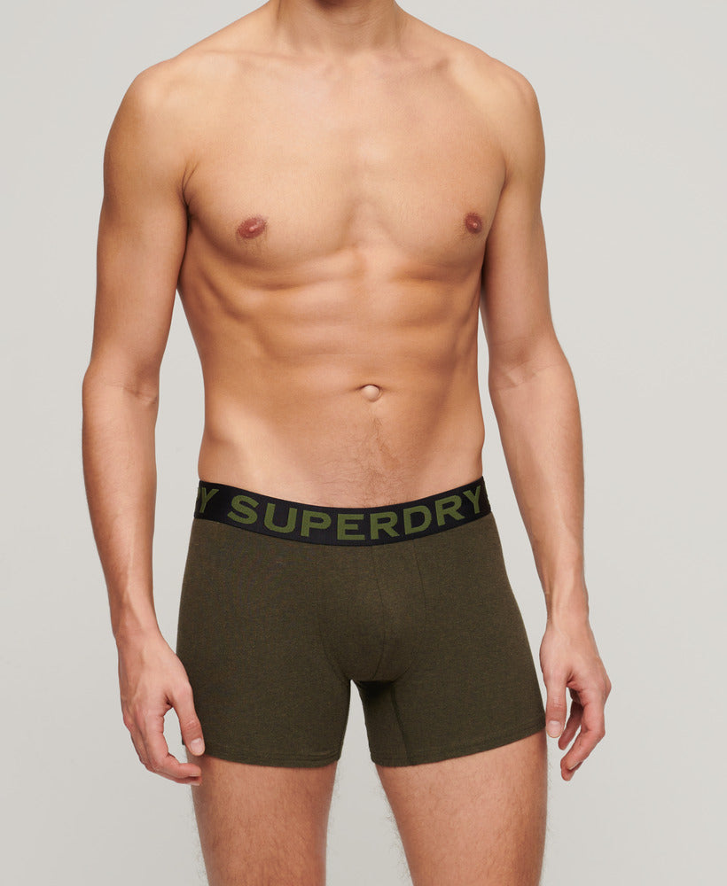 Organic Cotton Boxer Double Pack - Winter Khaki Grit