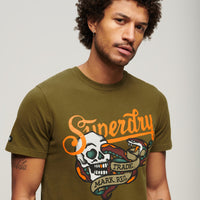 Tattoo Script T-Shirt - Fir Green