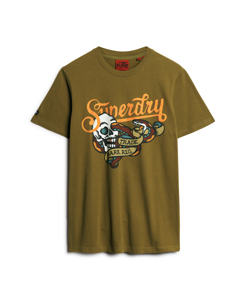 Tattoo Script T-Shirt - Fir Green