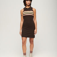 Jersey Polo Mini Dress - Dark Brown