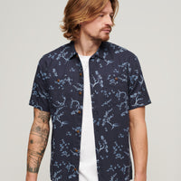 Short Sleeve Beach Shirt - Indigo Floral