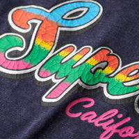 Cali Sticker Fitted T-Shirt - Rich Navy Slub