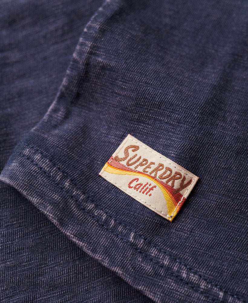 Cali Sticker Fitted T-Shirt - Rich Navy Slub