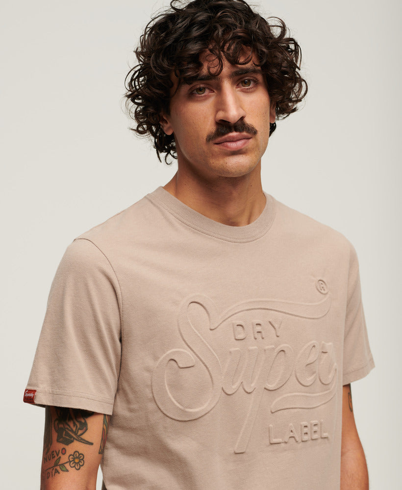 Embossed Archive Graphic T-Shirt - Deep Beige